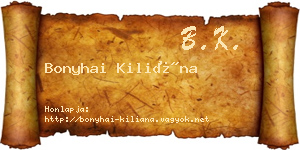 Bonyhai Kiliána névjegykártya
