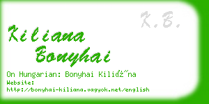 kiliana bonyhai business card